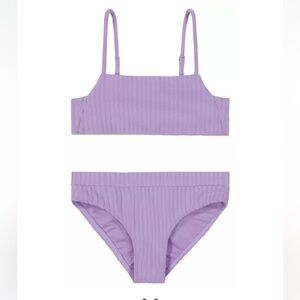 Girl's Billabong Swim Suit Size 10 In the Loop Bikini Peaceful Lilac NWT